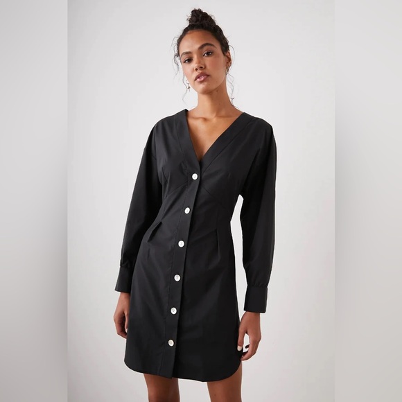 Rails Jaclyn Black Smocked Waist Mini Dress NWT Size Small